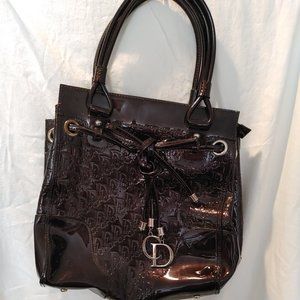 LADY DIOR Patent Logo Handbag/Purse